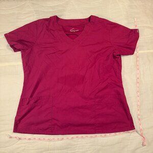 Magenta Butter-Soft Scrub Top – Size L – Cotton Blend- $2 dollar add on into a b